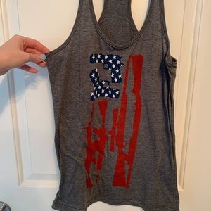 Gun American Flag Tank Top